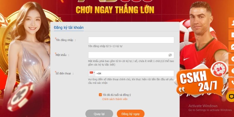 Làm theo hướng dẫn để tạo tài khoản nhanh nhất